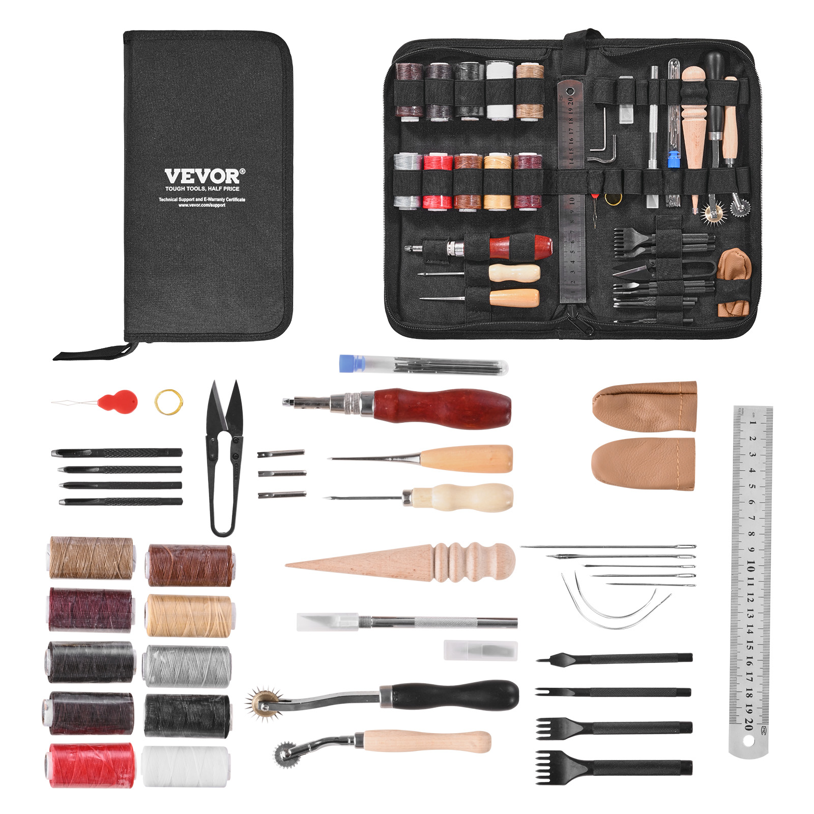 Leather Work Organiser - SucceBuy 38/59/61/72/92PCs Leather Working Tools Kit
