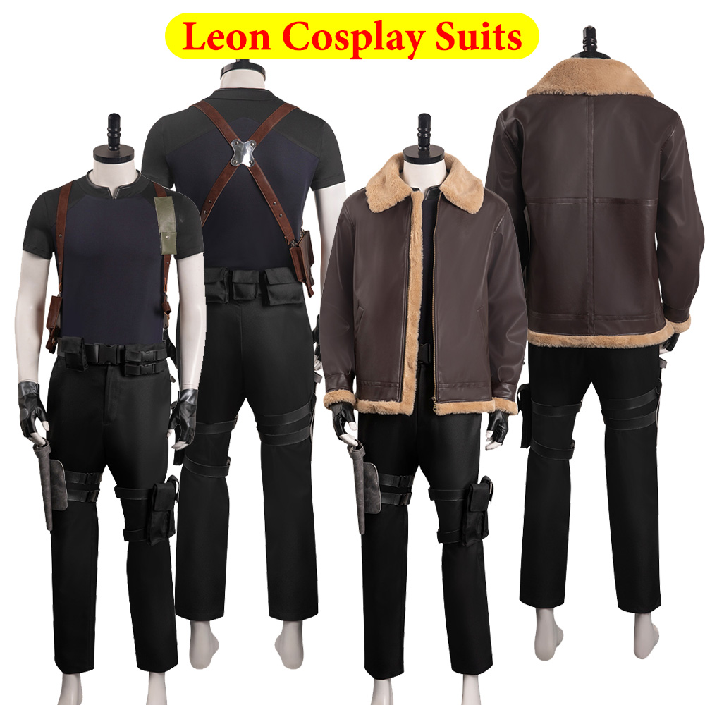 Leather Work Pants - Leon Cosplay Fantasy Costume Wig Uniform