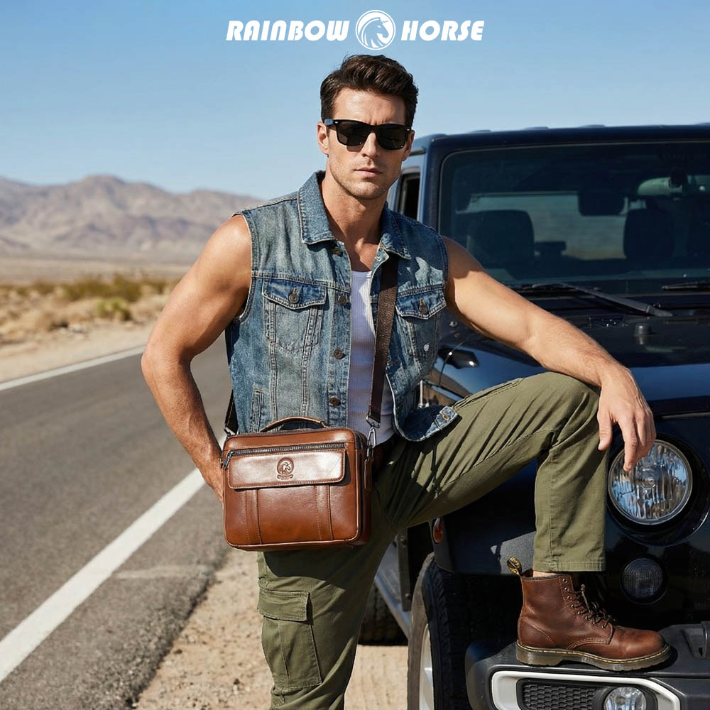 New men's mini crossbody bag,  - Leatherwork Thread recensione e prezzo