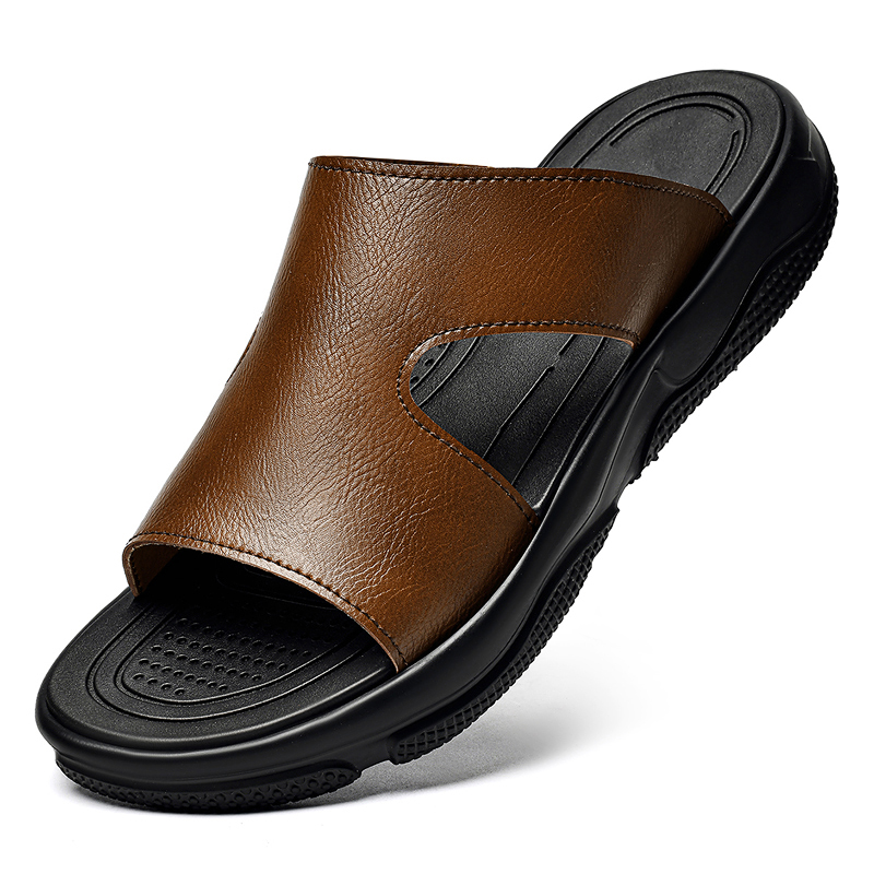 Men's Leather Slide Sandals No - Leather Work Flats recensione e prezzo