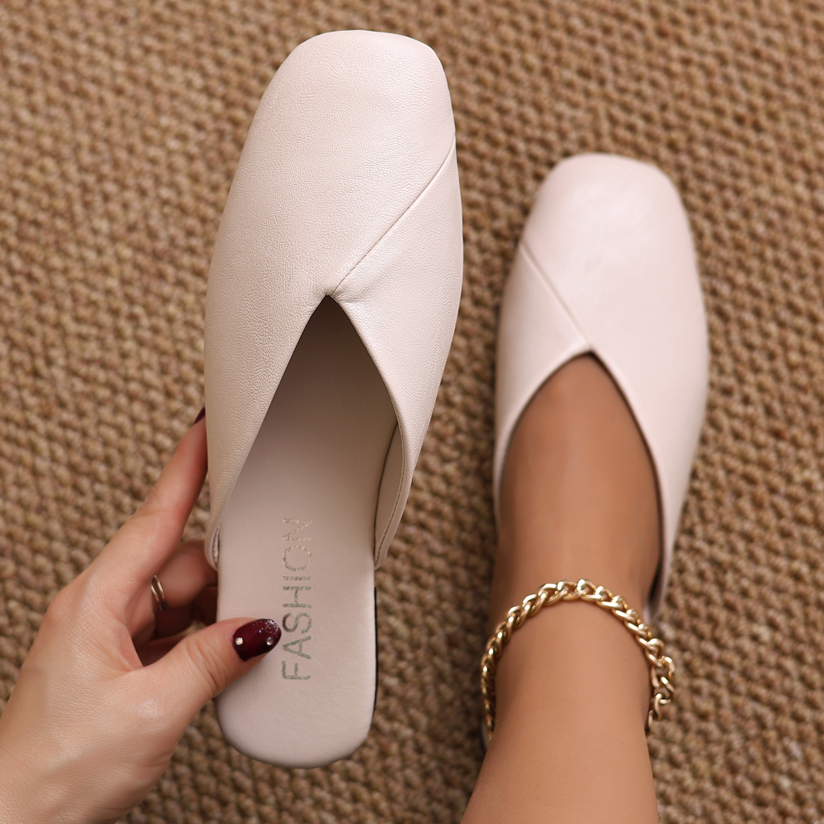 Women's Fashion Square Toe V-c - Leather Work Flats recensione e prezzo