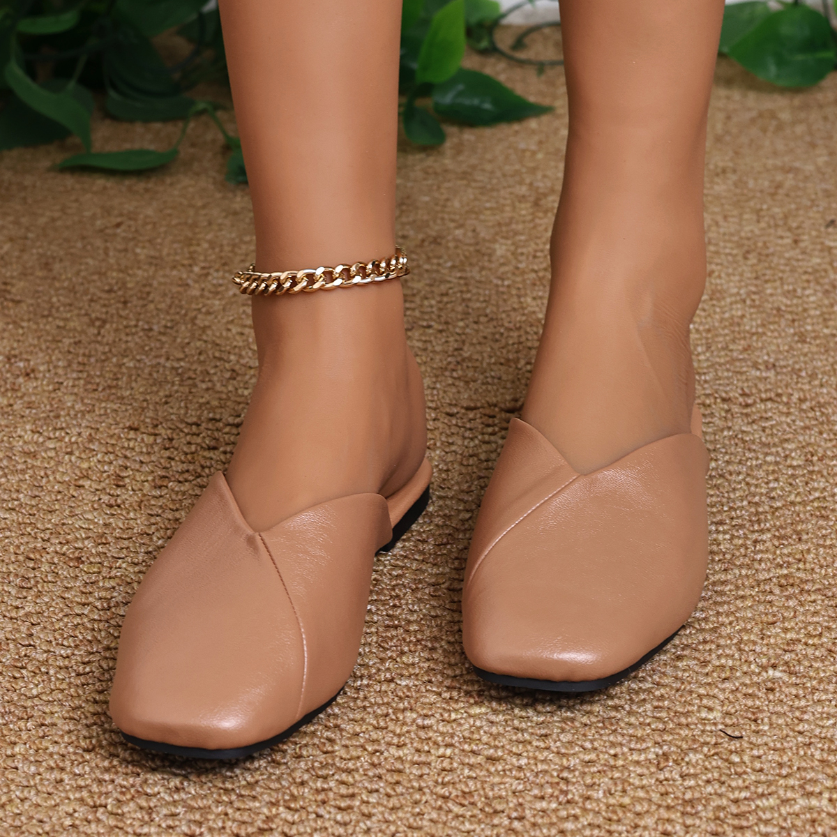 Women's Fashion Square Toe V-c - Leather Work Flats recensione e prezzo