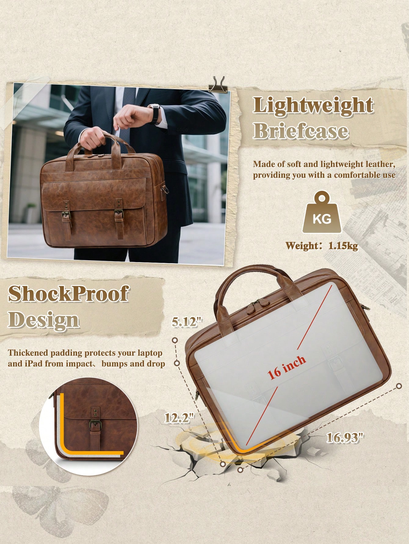 Vintage Leather Messenger Bag  - Leatherwork Thread recensione e prezzo