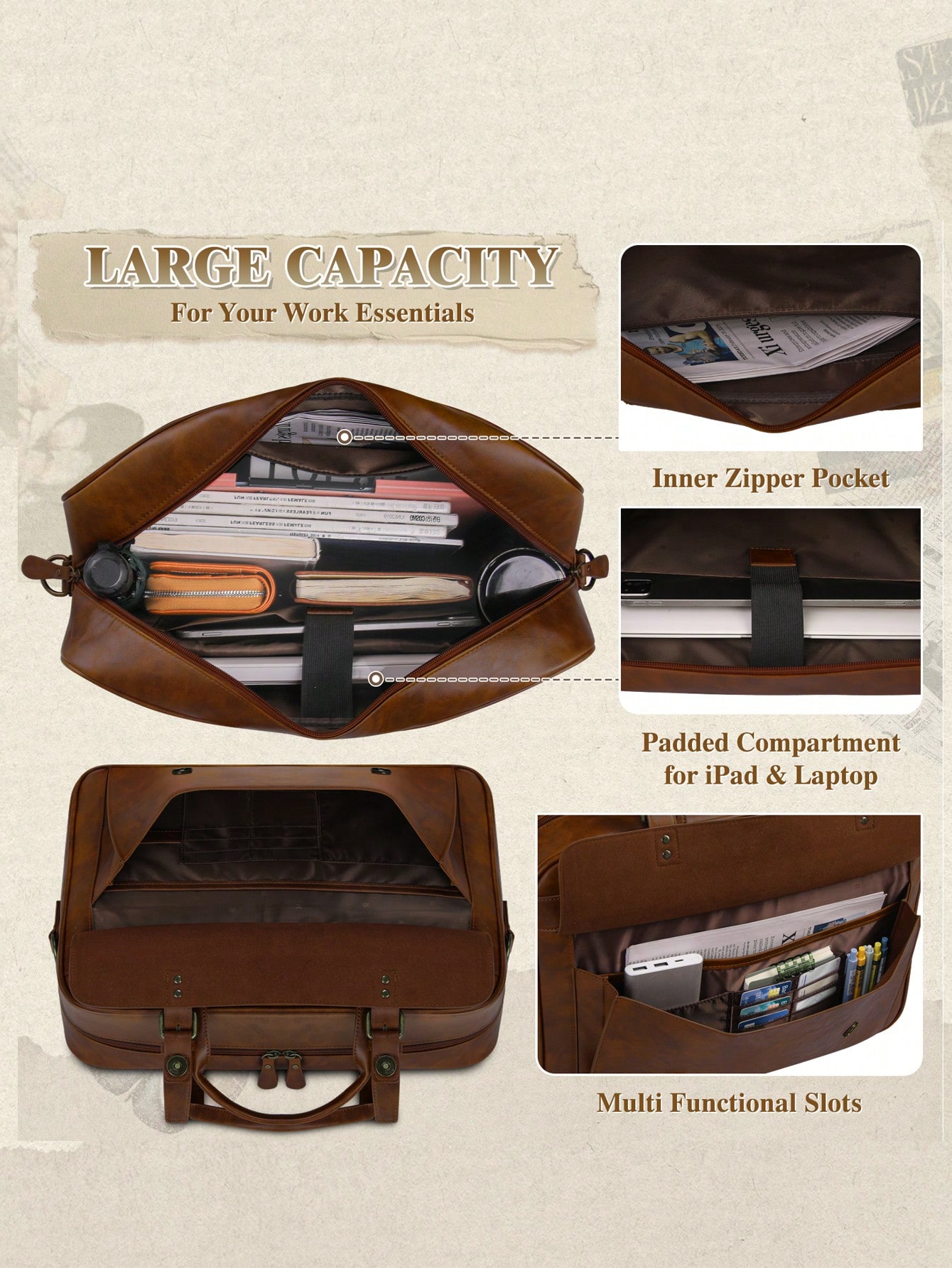 Vintage Leather Messenger Bag  - Leatherwork Thread recensione e prezzo