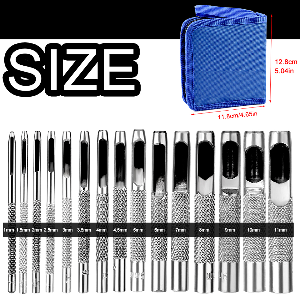 KRABALL 1mm-11mm 15pcs/set Por - Leatherwork Hole Punch recensione e prezzo
