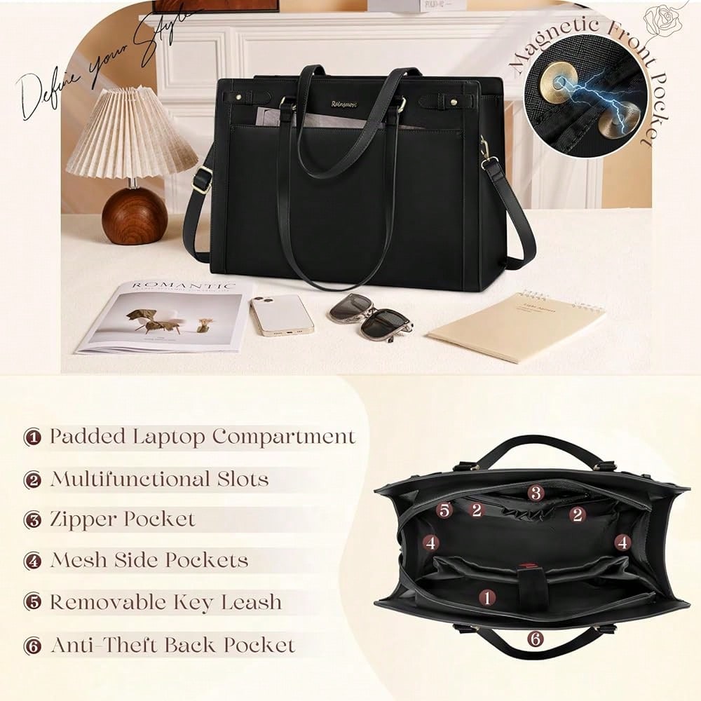 Laptop Bag For Women 15.6 Inch - Leatherwork Thread recensione e prezzo