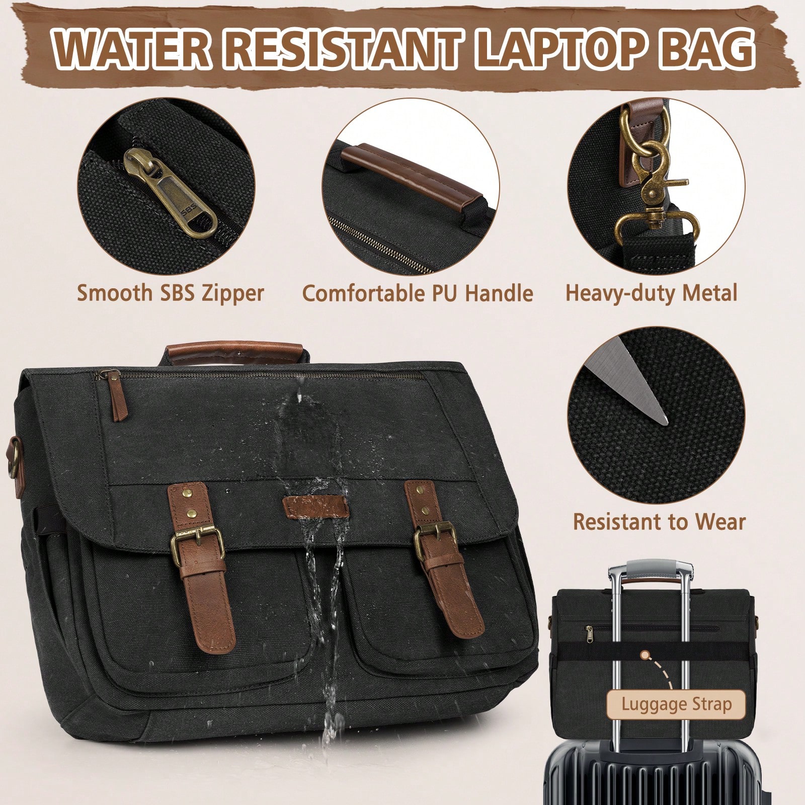 Vintage Men's Messenger Bag, 1 - Leatherwork Thread recensione e prezzo