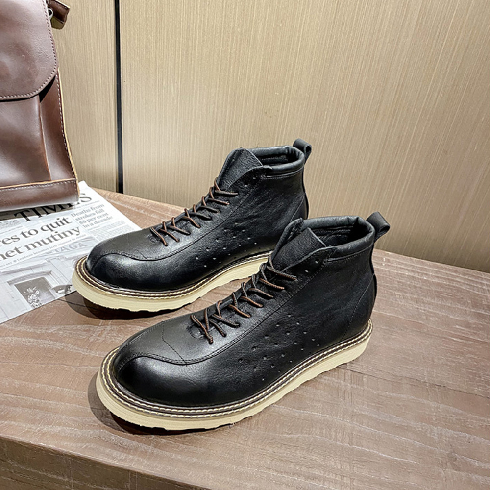 Men's Genuine Leather Hollow O - Leather Work Outfit recensione e prezzo