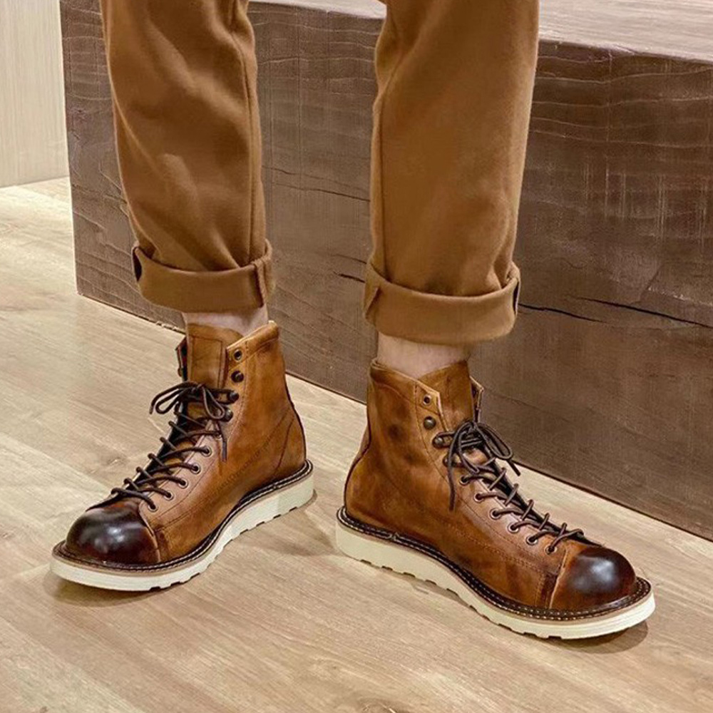Men's Genuine Leather Hollow O - Leather Work Outfit recensione e prezzo
