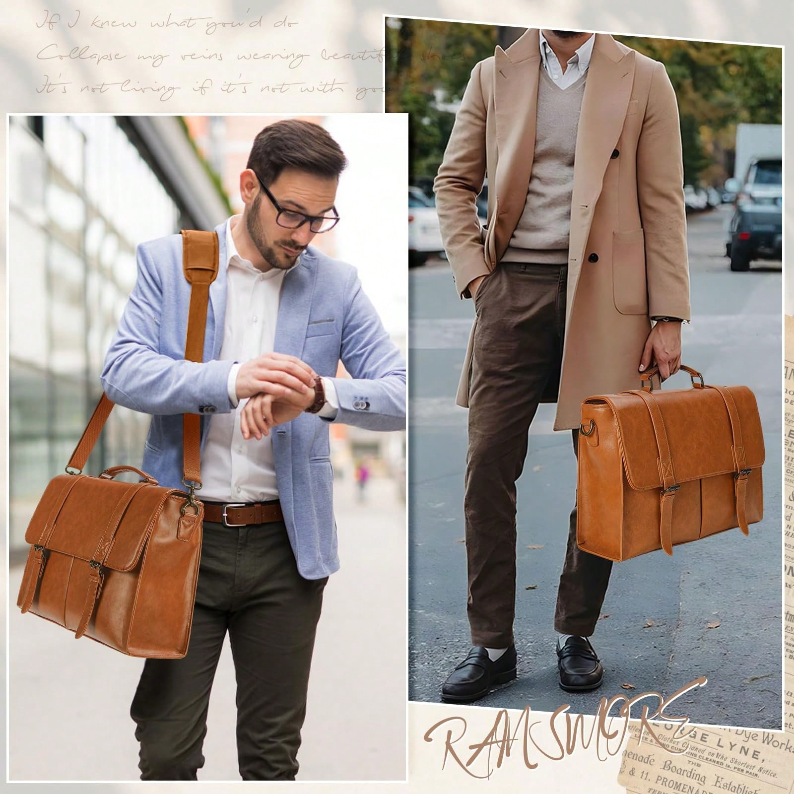Messenger Bag For Men 15.6 Inc - Leatherwork Thread recensione e prezzo
