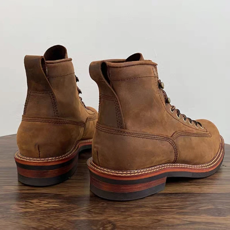 Vintage British Men Ankle Boot - Leather Work Flats recensione e prezzo