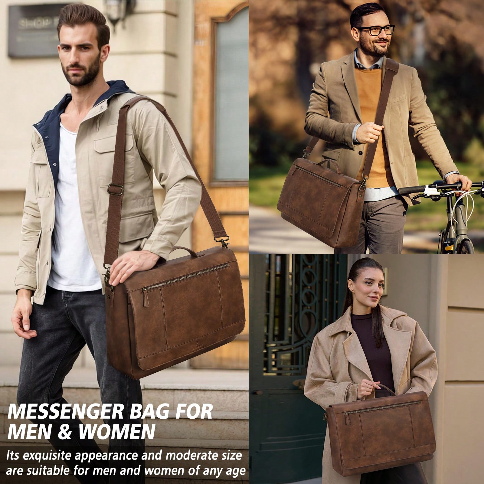 Leather Messenger Bag For Men  - Leatherwork Thread recensione e prezzo