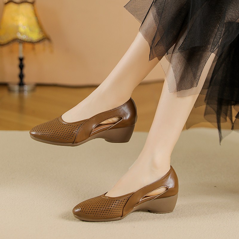 Womens Pumps Hollow Out Breath - Leather Work Outfit recensione e prezzo