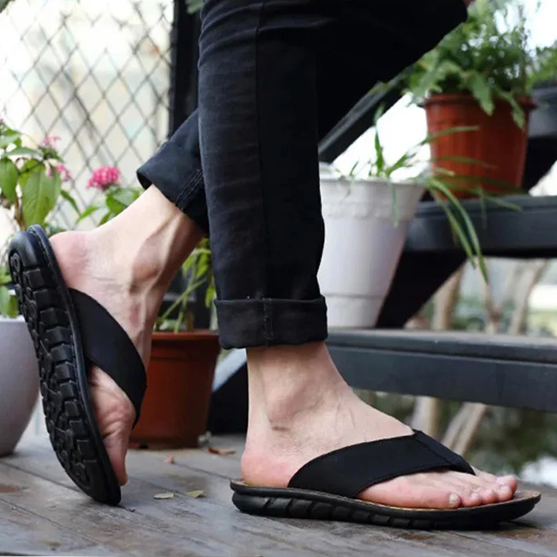 Summer Shoes Men Slippers Genu - Leather Work Flats recensione e prezzo