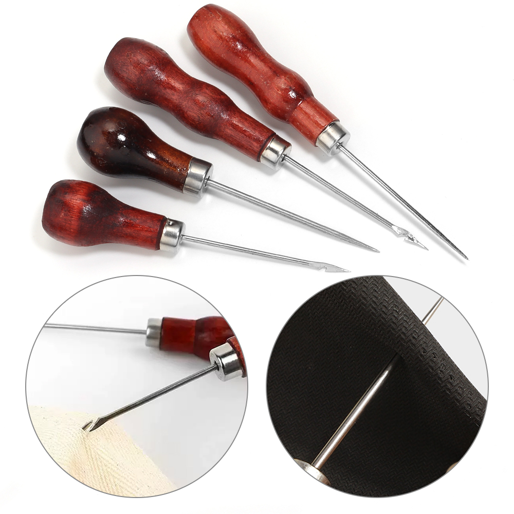 Wooden Handle Awls DIY Leather - Leatherwork Hole Punch recensione e prezzo