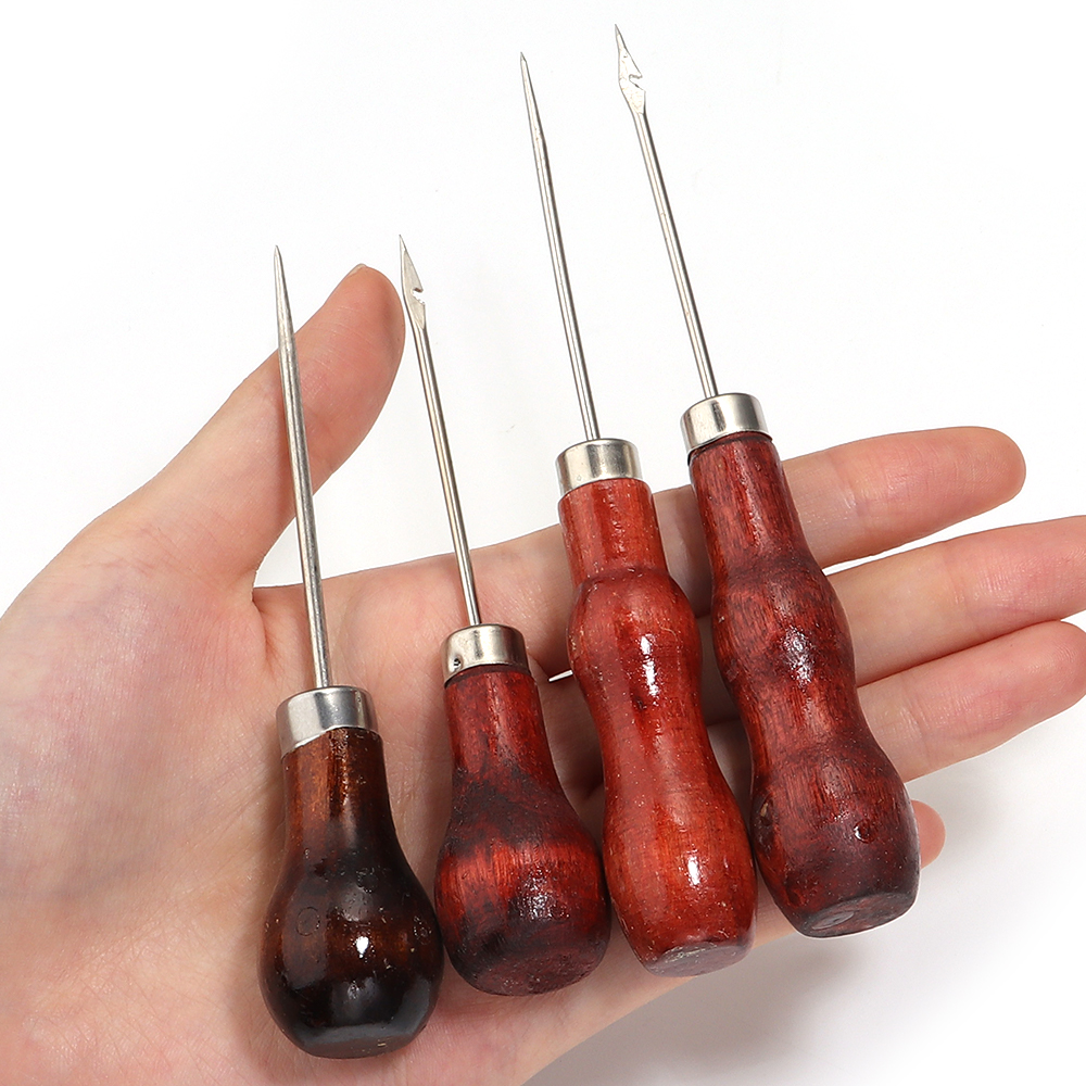 Wooden Handle Awls DIY Leather - Leatherwork Hole Punch recensione e prezzo
