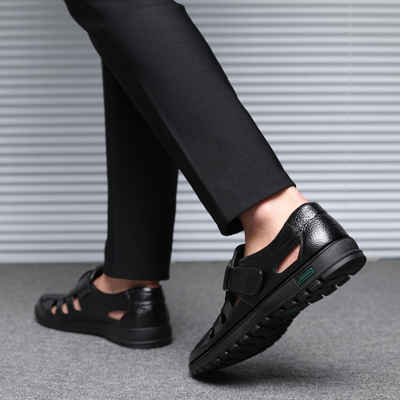 Men's Leather Sandals Hollow O - Leather Work Outfit recensione e prezzo