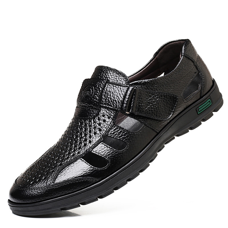 Men's Leather Sandals Hollow O - Leather Work Outfit recensione e prezzo