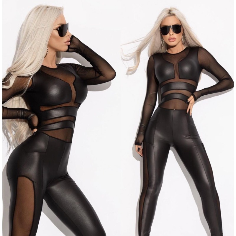 Hot Girl Black Pu Jumpsuits fo - Leather Work Pants recensione e prezzo